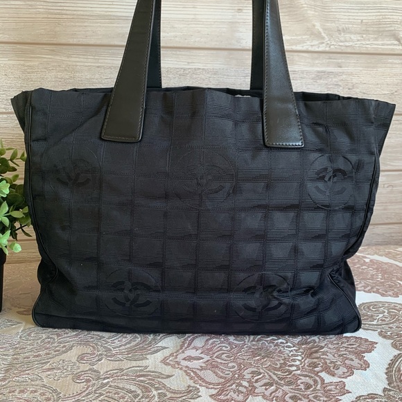 💯 Chanel tote bag new travel line black nylon - Picture 5 of 5